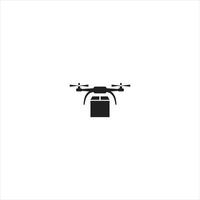 Drone delivering a parcel. Unmanned automatic aircraft used for transporting goods. Pixel perfect, editable stroke icon vector