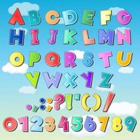 Kids Alphabet and Number Collection with Shiny Color vector