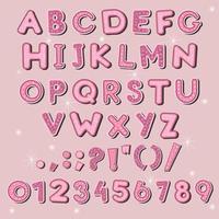 Cute Alphabet and Number Collection with Pattern Pastel Color vector