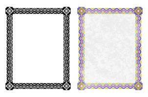 Decorative Frames and Borders Set, Texturize Black and Pastel Color Borders 4 vector
