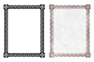 conjunto de marcos y bordes decorativos, texturizar bordes de color negro y pastel 4 vector