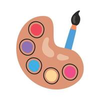 paint palette and brush vector