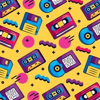 cassettes and compact disks pattern vector