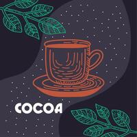 cocoa lettering postcard vector