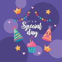 special day lettering card vector