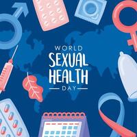 sexual health day lettering in frame vector