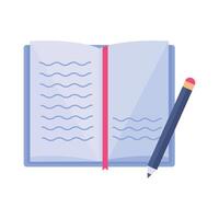 notebook with pencil vector