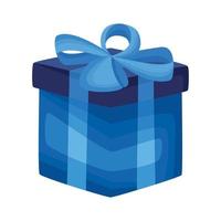 caja de regalo azul vector