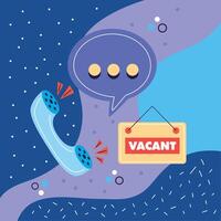 vacancy label and speech bubble vector