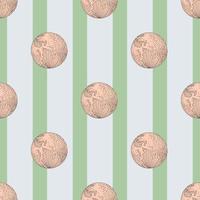 Planet earth engraved seamless pattern. Vintage sphere of world in hand drawn style. vector