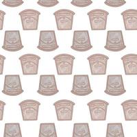 Mailbox engraved seamless pattern. Vintage letterbox in hand drawn style. vector