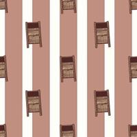 Mailbox engraved seamless pattern. Vintage letterbox in hand drawn style. vector