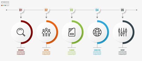 Timeline chart business infographic template. vector