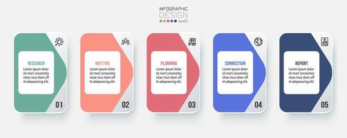 Infographic template business concept with step. vector