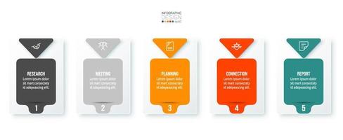 concepto de negocio de plantilla infográfica con paso. vector