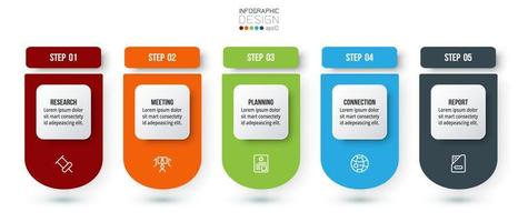 Infographic template business concept with step. vector