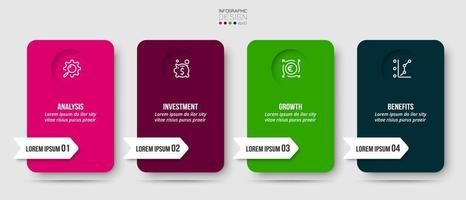 Infographic template business concept with step. vector