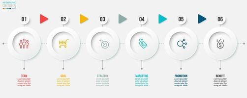 Timeline chart business infographic template. vector