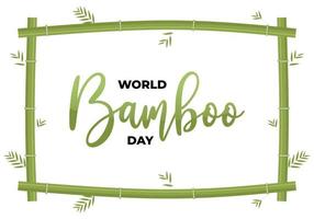 fondo del día mundial del bambú con bambú verde el 18 de septiembre. vector
