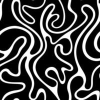 Stock simple vector seamless pattern of smooth abstract flowing shapes. Seamless monochrome texture of fluid or flowing shapes.