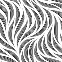 Seamless black vector pattern of waves and smooth thin lines.Monochrome linear pattern of black thin stripes isolated on white background.