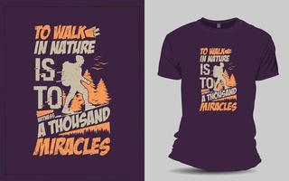 Hiking T-shirt design for traveller vector