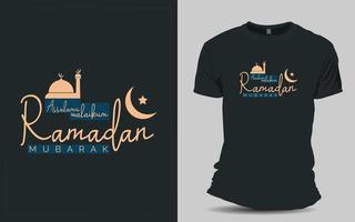 diseño de camiseta de ramadán mubarak vector