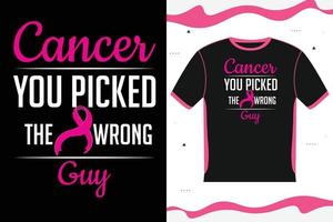 letras de diseño de camiseta de concientización sobre el cáncer de mama vector