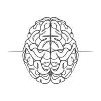 Continuous line drawing of a human brain vector