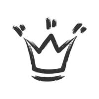 crown icon in brush stroke texture paint style vector