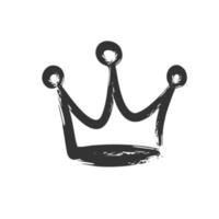 crown icon in brush stroke texture paint style vector