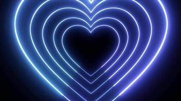 valentijnsdag liefde hart gloeiend neon symbool animatie, Valentijnsdag dag, hart vorm neon achtergronden, neon lichten liefde hart vorm geven aan. gloeiend neon hart, abstract harten vorm neon achtergronden video