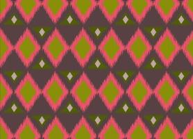 Geometric ethnic seamless Ikat Pattern. Ethnic geometric background for textile design, wallpaper, surface textures, pattern fills, wrapping paper, carpet. Vector illustration.