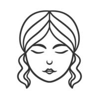 Beauty Woman Logo design line art vector