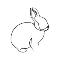 Bunny Rabbit continuous line art drawing vector