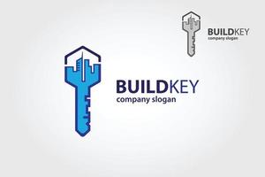 construcción de plantilla de logotipo de vector clave. un logotipo de casa moderno con llaves para negocios y servicios relacionados con bienes raíces. está hecho con formas simples aunque se ve muy profesional.