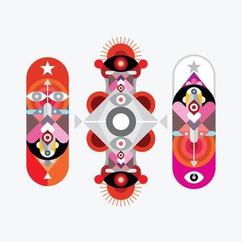 tres objetos abstractos vector