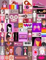 Ilustración de vector de diseño de arte pop