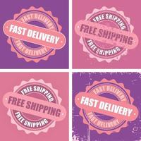 Free Shipping and Fast Delivery stamps vector