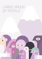 People Hiking in Mountains vector