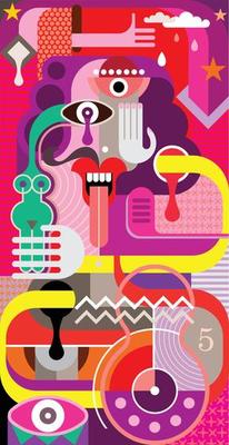 Portrait of a man with his tongue hanging out