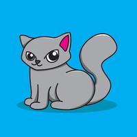 gato de dibujos animados lindo diseño plano vector