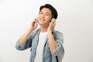 Portrait of a young man isolated on white background photo