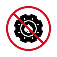 Prohibited Gambling Chip Red Stop Circle Symbol. No Allowed Play Casino Sign. Forbidden Chip Poker Casino Roulette Pictogram. Gamble Game Ban Black Silhouette Icon. Isolated Vector Illustration.