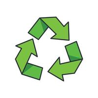 Colored thin icon of recycle sign, environment protection concept vector illustration.