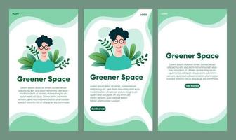 Editable Social Media Stories Template With Illustration Of a Boy and Green Background vector