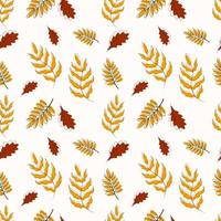 Pattern with colorful autumn leaves, outline and paint. Ideal for packaging, notebooks, school supplies, children's clothing 3
