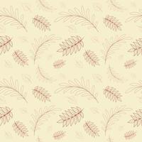 Autumn pattern with contoured leaves on beige background 2 vector