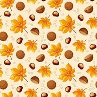 Autumn pattern with chestnuts. Ideal for packaging, notebooks, school supplies, children's clothing 2 vector