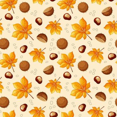 Autumn pattern with chestnuts. Ideal for packaging, notebooks, school supplies, children's clothing 2
